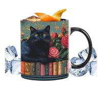 Ceramic Coffee Mug - 350 ml for Hot/Cold Drinks, Ceramic Coffee Mug Library Design - For Tea, Milk, Water, Juice, Animal Lovers, Writers, Reading Lovers, Home