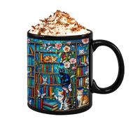 Ceramic Coffee Mug | 350ml for Hot/Cold Drinks | Library Ceramic Coffee Mug | For Tea, Milk, Water, Juice, Animal Lovers, Writers, Reading Enthusiasts, May
