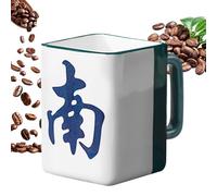 Ceramic Coffee Mug 400ml Mahjong Water Cup, Novelty Coffee Mug for Hot Beverages, Large Ceramic Cup with Comfortable Handle, Dishwasher and Microwave Safe, Stylish Drinkware for Family Friend