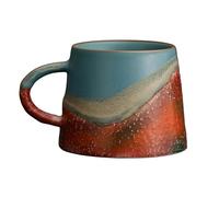 Ceramic Coffee Mug 8 Oz Vintage Glazed Cup with Wide Handle for Cocoa, Tea, Espresso and Daily Drink Breaks Ceramic Drinkware Teacup Cocoa Cup Small Latte Crafted Look Breakfast Drink Reading Desk Mug