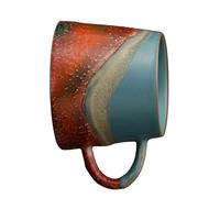 Ceramic Coffee Mug 8 Oz Vintage Glazed Cup with Wide Handle for Cocoa, Tea, Espresso and Daily Drink Breaks Ceramic Drinkware Teacup Cocoa Cup Small Latte Crafted Look Breakfast Drink Reading Desk Mug