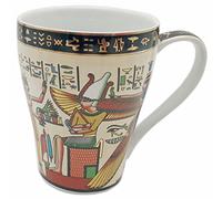 Ceramic Coffee Mug Ancient Egyptian Style Porcelain Large Cup for Coffee Tea for Home Life or Souvenir, for Family Friends 5 Kinds of Style 330ML (Beige and Gold)