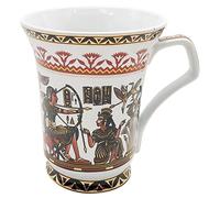 Ceramic Coffee Mug Ancient Egyptian Style Porcelain Mug Large Mug Cup for Coffee Tea Sutiable for Home life,Best Gift Or Souvenir for Family Friends,5 Kinds of Style330ML (White and Yellow)