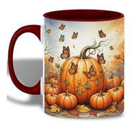 Ceramic Coffee Mug Butterfly Pumpkin Fall Monarch Autumn Tea Cup Sister | 330ML Coffee Mug Personalised Mug for Hot Cocoa Love's day Kitchen