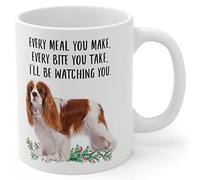 Ceramic Coffee Mug Cavalier King Charles Spaniel White Red Coloured Porcelain Coffee Mug Modern Ceramic Cups for Office Coworkers Friends