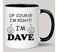 Ceramic Coffee Mug Dave's Right with Handle Tea Mugs Novelty Ceramic Cups for Coworkers Festive Everyday