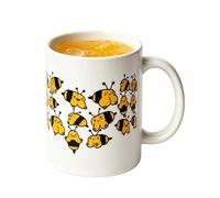 Ceramic Coffee Mug - Drinkware with Bee Pattern, 11oz Funny Tea Mugs for Coffee, Beverage Serving Tool, Ceramic Vessel Item with Ergonomic Build, Beverage Cup for Refreshing and Energizing Users
