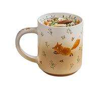 Ceramic Coffee Mug, Funny Aesthetic Drinkware, 550ml Fox Cup with Smooth Glaze Build, Cute Animal Mug, Ceramic Drink Cup with Charming Design, Table Accessory for Home and Apartment Use