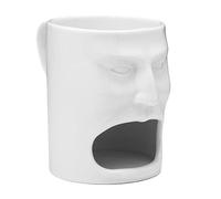 Ceramic Coffee Mug, Funny Face Cup, Built in Cookie Holder, Novelty Facial Design, Heat Resistant Breakfast Mug for School, Dorm, Offices, Restaurant Use, 5.12x3.74x2.95 inches