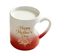 Ceramic Coffee Mug | Heat Sensitive Hot Cold Drinkware with Handle - Heart Shape Ceramic Cup for Women | for Juice Chocolate Milk Water Party Home Gathering Event Dorm Hotel Apartment