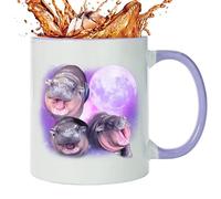 ceramic coffee mug, hippo coffee mug - 350ml ceramic coffee milk mug | cute pygmy hippo pattern coffee mug home kitchen tableware for adults kids
