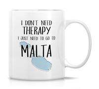 Ceramic Coffee Mug Malta Lover Don't Need Therapy Just Need to Go to Malta with Handle Mug Durable Tea Cups for Coworkers Office Anniversary