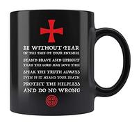 Ceramic Coffee Mug Mens Crusader Knight Knights Templar Code Holy Cross with Handle Porcelain Coffee Mug Durable Tea Cups for Office Latte Home