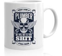 Ceramic Coffee Mug Plumber I Will Not Fix Your Sht for Free Coloured Tea Mugs Durable Tea Cups for Men Festive Women