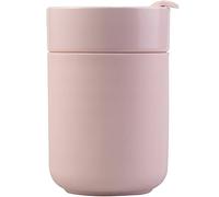 Ceramic Coffee Mug, Reusable Insulated Coffee Cups with Lids Cute Travel Mugs Protective Silicone Sleeve, 10 Ounces, To Go Mug for Coffee Tea Portable Office or Home Cups Dishwasher Safe (pink)