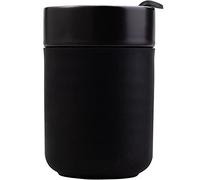 Ceramic Coffee Mug, Reusable Insulated Coffee Cups with Lids Cute Travel Mugs Protective Silicone Sleeve, 10 Ounces, To Go Mug for Coffee Tea Portable Office or Home Cups Dishwasher Safe (black)
