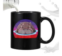 Ceramic Coffee Mug, Small Ceramic Mug | Pygmy Hippo Coffee Mug - Novelty Ceramic Mug for Workplace and Home, Animal Pattern Ceramic Coffee Mug