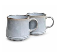 Ceramic Coffee Mugs Set of 2 600ml Scandi Home Vega Reactive Glaze (Grey)