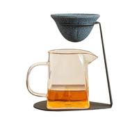 Ceramic Coffee Strainer - Non-Porous High Precision - Ceramic Tea Filter with Iron Stand,for Professionals Adults Beverage Enthusiasts Cafe Bar Home Hotel Restaurant