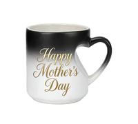 Ceramic Color Changing Mug - Heat Reaction Mug, Heart Shaped Handle, Creative Coffee Glass, Gift Idea for Women, Elegant, Sturdy, Versatile, Hot and Cold