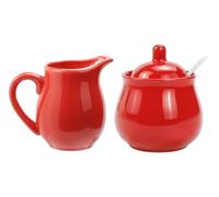 Ceramic Colorful Creamer and Sugar Set with Lid Spoon, Coffee Serving Set