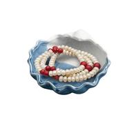 Ceramic Conch/Starfish/Shell Tray, Ocean Style Trinket Dish Holder Earrings Candy Storage Bowl, Blue Creative Storage Trinket Holder for Nordic Room Home Party Decor(Type C)