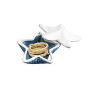 Ceramic Conch/Starfish/Shell Tray, Ocean Style Trinket Tray Dish Holder Earrings Candy Storage Holder, Blue Creative Storage Bowl Trinket Holder for Nordic Room Home Party Decor(Type E)