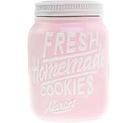 Ceramic Cookie Jar - Mason Jar Cookie Jars with Lids Airtight - Unique Cookie Jars for Kitchen Counter Decorative - Vintage Cookie Jar for Kitchen - Airtight Cookie Jar with Lid for Baked Goods (Pink)