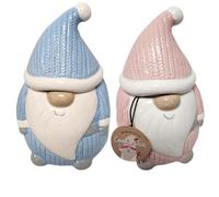 Ceramic Cookie Jar Set with Flavour Sugar Cookies Airtight Storage Decorative Container for Biscuits Snacks Kitchen Countertop Display Gift for Home (Pack of 2(Pink & Blue Gonk))