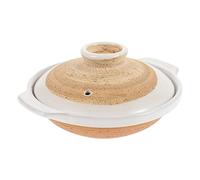 Ceramic Cooking Pot Ceramic Cooking Pot Clay Casserole Dish Japanese Sumi Kannyu Donabe Nonstick Stew Pot Chinese Earthen Pot with Lid for Hot Pot Dolsot Bibimbap Soup 18cm C