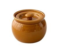 Ceramic Cooking Pot, Ceramic Stew Pot with Lid,Japanese Pot, Chinese Stockpot, Soup Serving Bowl(400ml,Brown)