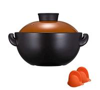 Ceramic cooking pot Healthy Pot Cooking Pot Casseroles Household Ceramic Clay Pot Rice Casserole Stewed Meat Casserole for Gas StoveCan Stir Fry The Enamel Clay Pot (2.2