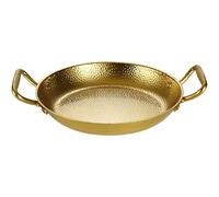 Ceramic Cooking Pot Small Copper Saucepans Spanish Paella Pan with Dual Handle 304 Stainless Steel Nonstick Seafood (Gold 26cm/10.2inch)