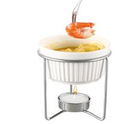 Ceramic Cordless Butter Melter Set - Kitchen Seafood Hot Pot Warmer | Sauce Tea Dessert Snacks Warmer, Fruit Chocolate Home Warming Pot, Melting Cheese Fondue Appliance, Small Butter Dish Set Kitchen