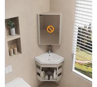 Ceramic corner dressing room basin, wall-mounted triangular bathroom sink with storage, compact design, suitable for toilets and vanities