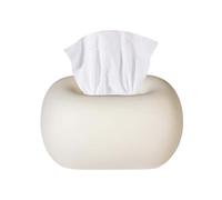 Ceramic Cosmetic Tissue Box - White Decorative Dispenser for Living Room, Hallway, Bathroom