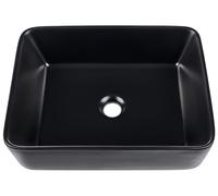 Beliani Countertop Basin Travesia 490 X 380 mm Ceramic Black