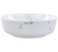 Ceramic Countertop Basin Marble Effect 420 mm White HOPI