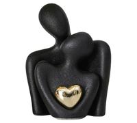 Ceramic Couple Statue - Modern Shelf Decor Knick Knacks for Shelves, Valentine's Day Wedding Gifts, Home Decor for Living Room, Bedroom, Bookshelf & TV Stand - Small Figurines(Black)