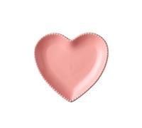 Ceramic Craftsmanship Jewelry Heart-shaped Plate Heart Snack Household Cake Fruit Peach for Necklace, Bracelet(Pink love plate)