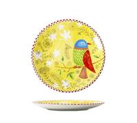 Ceramic creative flower-and-bird glaze in the color fruit bowl home fresh and exquisite personality -8.5 inch yellow autumn