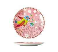 Ceramic creative flower-and-bird glaze in the color fruit bowl home fresh and exquisite personality -8.5 inch pink summer