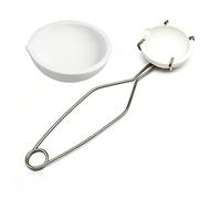 Ceramic Crucible Kit,Ceramic Melting Dish Melting Crucible Kit with Whip Tongs Handle,3Pcs Small Melting Crucibles Bowl Dish Set,Ceramics Crucibles Bowl for Metal Jewelry Refining Casting DIY Projects