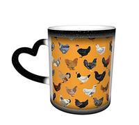 Ceramic Cup Chicken Breeds Chicken Farm Farmhouse Bird Birds Orange Coffee Mug Color Change Mug Ceramic Heat Sensitive Cup 330ml