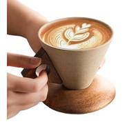 Ceramic Cup For Drinks - Ergonomic Grip 12.5cm Heavy Duty Water Cup Cocoa Milk Container | Workplace Breakfast Dinner Lunch Apartment Bedroom Study Table R