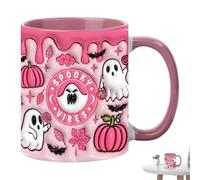 Ceramic Cup Halloween - 400ml 3D Effect Mug Handle, Textured Ceramic Coffee Cup, Decorative Drinkware Mug | Spooky Design Perfect for Party Cafe Autumn Home Decoration