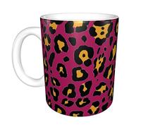 Ceramic Cup Leopard Brown Print Mug Large Coffee Cup Suitable for Kitchen Restaurant Office Coffee Shop 330ml
