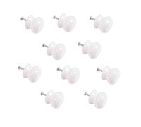 Ceramic Cupboard Knobs 38mm White Drawer Handles with Screws Pack of 10