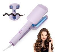 Ceramic Curling Wand, 32mm Ionic Beach Wave Hair Curler, 3 Barrel Hair Waver Hair Crimpers for Women and Girls, Fast Heating Deep Wave Curling Iron with 4 Temps 140°C-220°C, Anti-Scald & Travel Lock