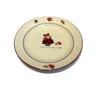 Ceramic Cute Cartoon Girl Small Fresh Red Tableware Household Underglaze Color Set Plate Dinner Snack Breakfast Dessert Bowl Bird's Nest Salad Fruit Ice Cream Soup Pasta (9-inch Plate)
